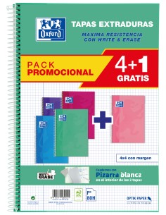 Pack 41 cuaderno espiral fº 80h 90g cuad4x4 c m tapa extradura colores tendencia